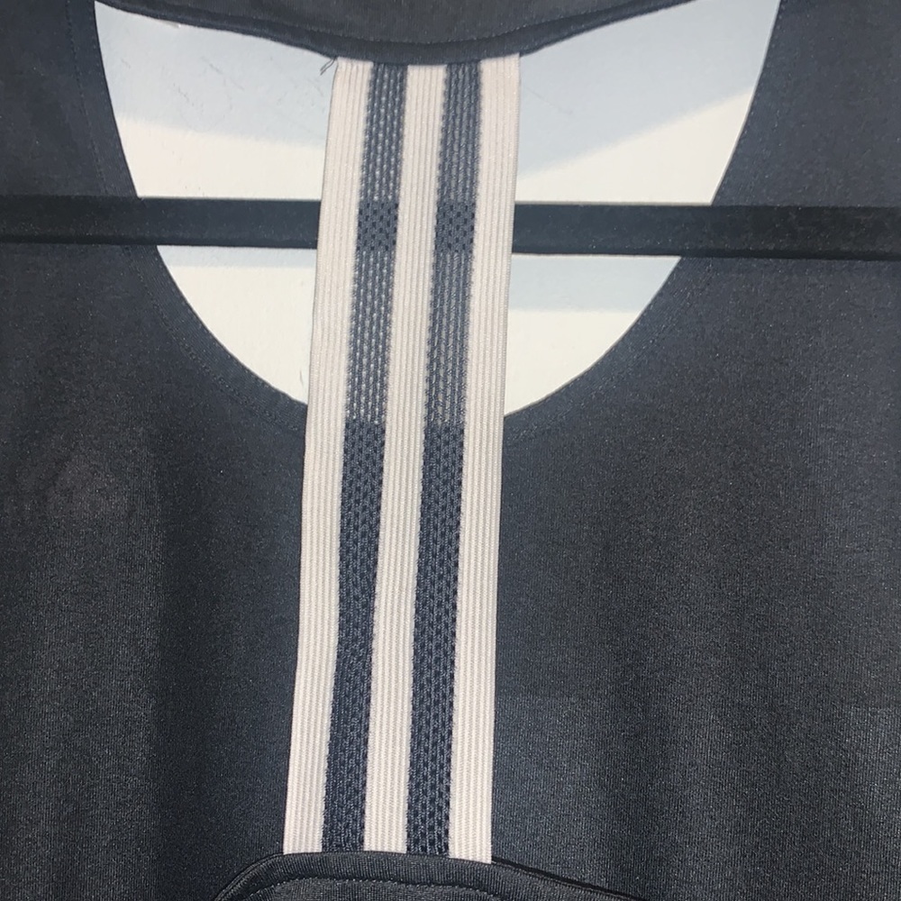 Adidas Derby Stripe T-Back Tank Charcoal Grey Size Small - Picture 4 of 9